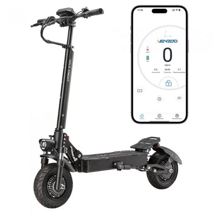 Halo Knight T104 sammenleggbar elektrisk sparkesykkel, 2 × 1200 W motorer, 52 V 21 Ah batteri, 10-tommers dekk, maks. hastighet 65 km/t